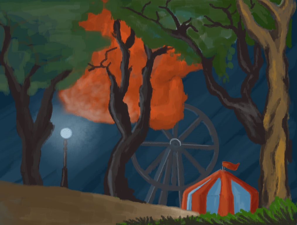 Escena ilustrada nocturna, ambientación para música original