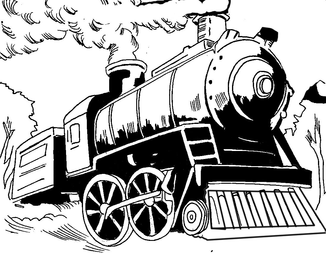 Ilustración a línea de una locomotora